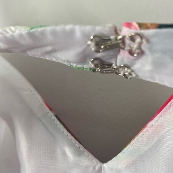 NWOT Xscape White Pink Floral Fit and Flare Mini Dress 12 - Picture 11 of 14